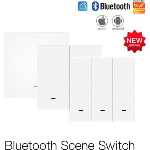 Tuya Smart Light Switch Wireless Bluetooth Wall Switch Push Button Smart Life Tuya App Control Smart Remote Control 1/2/3Gang