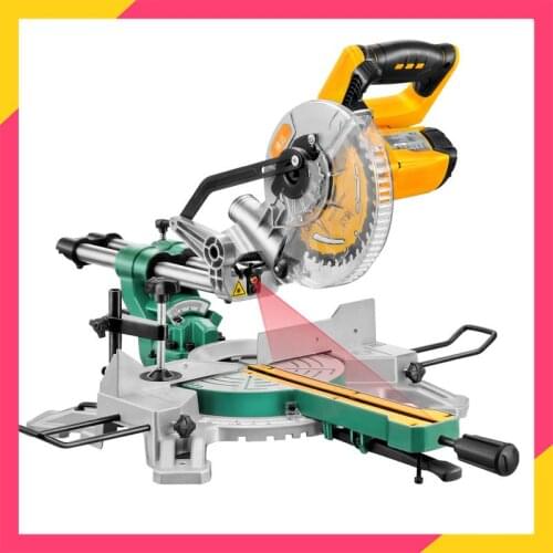 Upgraded 7-inch rod miter saw with extended guide rail multi-function miter 45 degree woodworking tool aluminum sawing machine