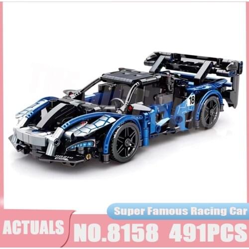 Technical Ideas MOC Famous Racing Car Super Speed Vehicle Model Assemble Building Blocks Bricks Educational Toys For Boys Gifts