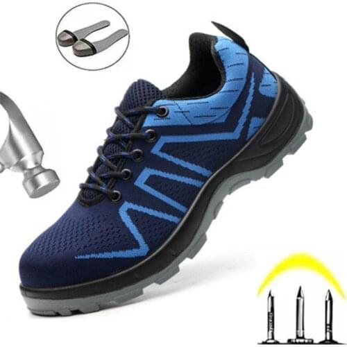 New Work Safety Shoes Jelly bottom Mens Vulcanized Shoes Protective Boots Light Breathable Anti-Smashing and Anti-Piercing