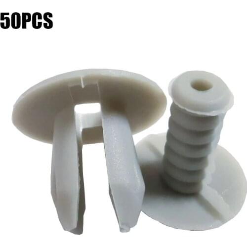 50Pcs Auto Fasteners Trim Panel Lining Clips Gray Plastic Retainer Rievts For VW Volkswagen T4 T5 Transporter Eurovan