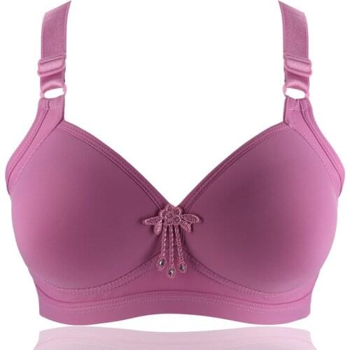 Plus size Women Full Cup Wire Free Bra 36/80-44/100 BC Cup Minimizer Bra For Mothers Comfort Cotton Underwear