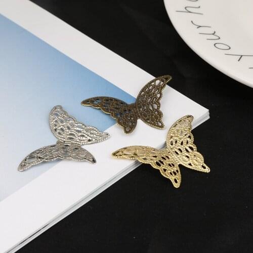 New Arrival 10Pcs/lot 27x37mm Beautiful Iron Butterfly Metal Crafts Connector For Jewelry Findings Making DIY Accessories