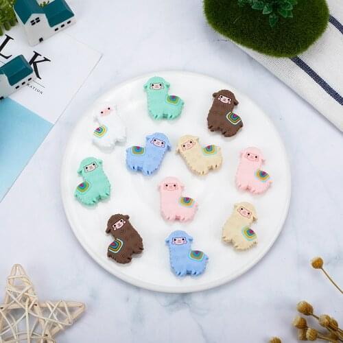 Sunrony 10pcs Sheep Baby Rodent BPA Food Free Silicone Teething Nursing Pacifier Clip Silicone Beads