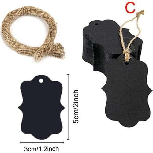 100pcs 5*3cm Packaging Label Brown Kraft /black/white Paper Tags DIY scallop Label Wedding Gift Decorating Tag