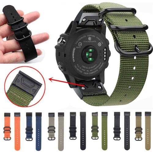 20/22/26mm Nylon Watchband For Garmin Fenix 5/5S/5X Plus Quick Release Easy Fit Canvas Band Strap for Garmin Fenix 6/6S/6X Pro
