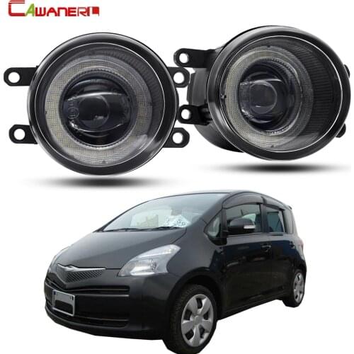 2 Pieces Car Front Bumper Fog Light Assembly LED Angel Eye DRL Fog Driving Lamp 30W H11 12V For Toyota Ractis MPV 2007 2008 2009