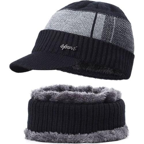 Balaclava Winter Hat Beanies Unisex Hats Scarf Warm Breathable Wool Knitted Hat For Boys Cap Sets casquette homme