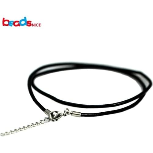 Beadsnice women jewelry real leather necklace black fashion Brass lobster claw clasp Long Strip collar women necklace ID3932