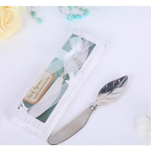 DHL free shipping "spread the love" stainless steel maple leaf butter knife wedding favors party souvenirs 200pcs/lot SN936