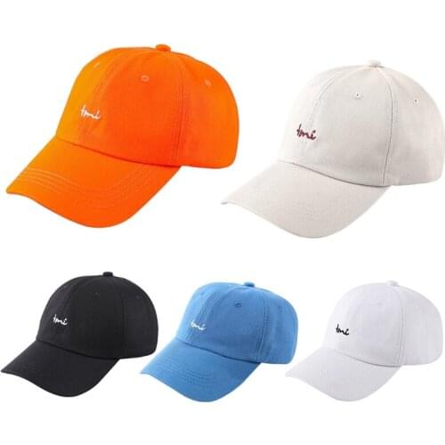 Women Men Letter Embroidery Solid Color Baseball Cap Hip Hop Outdoor Sports Sun Protection Cotton Adjustable Trucker Dad Hat
