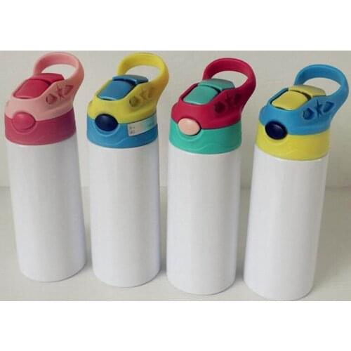 50PCS 350ML 5 Styles Sublimation Kids Sippy Cup Blank Vacuum Flask Stainless Steel Water Bottle With Straw Home Supplies