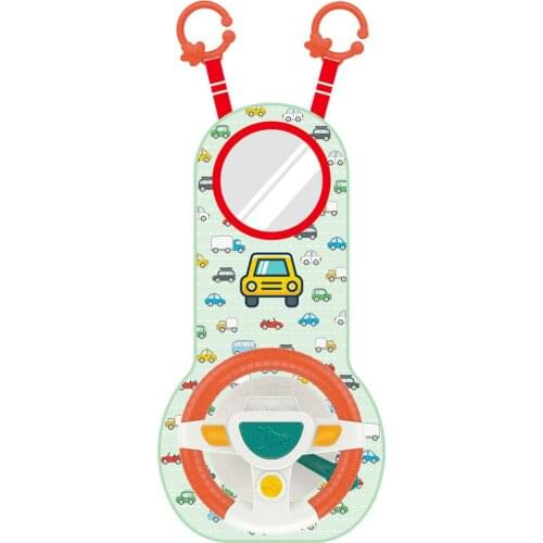 Baby Kids Eletric Simulation Steering Wheel Toy Driving Interactive Musical Educational Car Seat Back For Infant Boys Girls