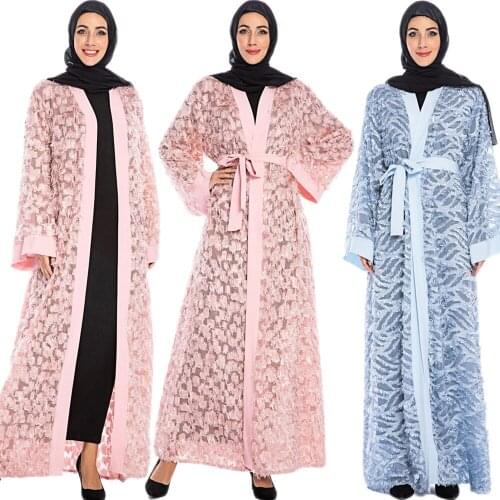 Dubai Muslim Women Abaya Feather Arabic Kaftan Turkish Middle East Islamic Ramadan Maxi Robe Gown Islamic Clothing Caftan Party