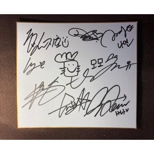 Hand signed TWICE autographed Shikishi Card Art Board Group signatures 89K