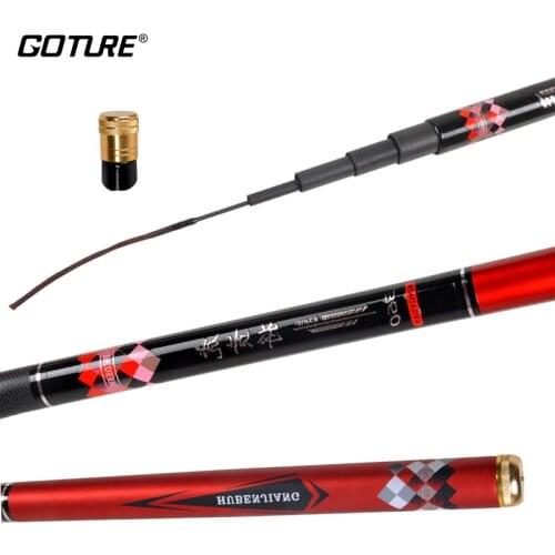 Goture HUBENJIANG 1:9 Power Super Hard 6H Stream Hand Fishing rod 3.6-6.3M High Carbon Freshwater Carp Fishing Pole Feeder Rod