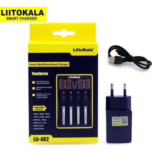 LiitoKala Lii-402 Lii202 Lii-S2 LiiS1 18650 charger suitable 26650 18500 21700 3.7V Li-ion 3.2V LiFePO4 1.2V NiMH AA AAA battery
