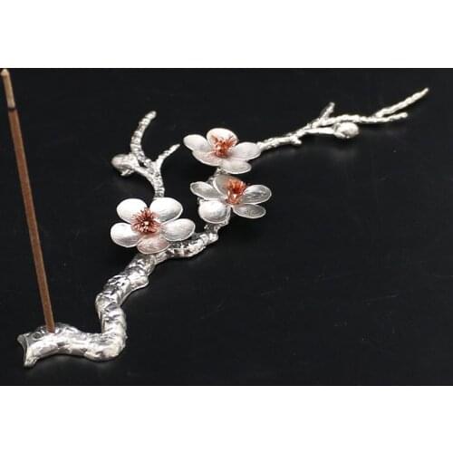 Tin Handmade Incense Burner for Incense Sticks Plum Stick Incense Holder Metal Living Room Home Decor Thailand Incense Base