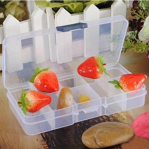 Adjustable 10 Slots Plastic Storage Box Organizer For Nail Tip Jewelry Earring Bead Screw Holder Case Display Organizer Containe