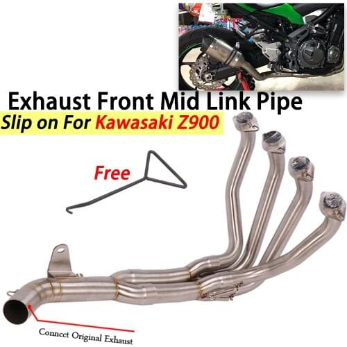 Full System Motorcycle Exhaust Modify Connect Front Mid Link Pipe Without Muffler Slip on For Kawasaki Z900 2017-2020 Ninja 900