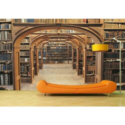 Custom Wallpaper Murals Wall Library Self Adhesive Vinyl Wall Sticker Poster Wall Paper Home Decor