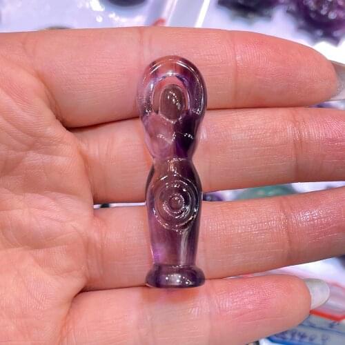 Natural Colorful Fluorite Crystal Quartz Hand Carved Gemstones For Gift Decor