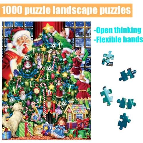 Christmas Theme 1000 Piece Adult Children Puzzle Holiday Gift Pattern Toy Beautiful Christmas Pattern Jigsaw Puzzle 1000 Piece