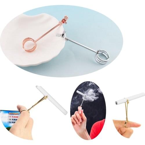 Rose Gold Smoker Cigarette Hand Holder Cigarette holder ring Practical Clamp Finger cigarette holder ring Smoking Finger Ring