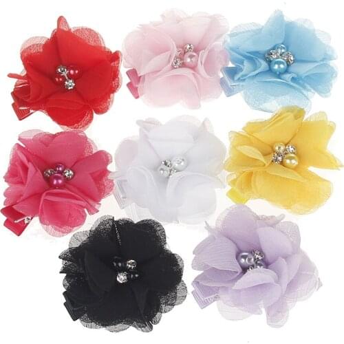 Supreme Baby Girls Children Kids infant Flower Chiffon Hairgrips Nice Headdress Hair wear Cute Headwear Lovely Hair Accessories