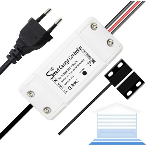 EU Plug WiFi Smart Garage Door Controller Smart Life APP Remote Open Close Monitor Compatible With Alexa Echo Google Home