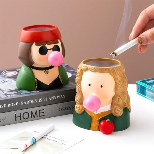 Resin Cute Creative Cartoon Character Ashtray Mold Ash Tray Cigar Ashtray Funny Ashtra Desktop Decoration Gifts for Boyfriend