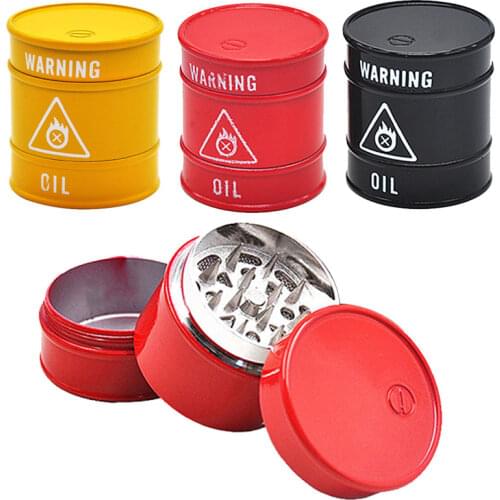 3-layer Herb Grinder Zinc Alloy 40MM/1.57inch Oil Tank Modeling Grass Weed Grinder for Smoking Weed Blender Herbal Crusher