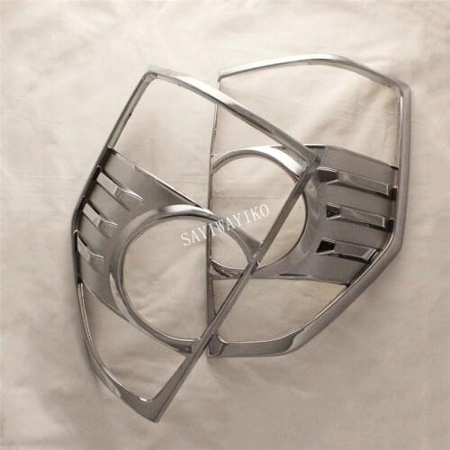 The high quality 2PCS ABS Chrome TAIL LAMP COVER FOR Mitsubishi Pajero V73 2001 Tail Light Cover Lamp Trim