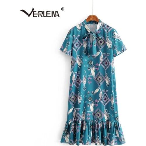 Голубые летние платья Verlena China At AliExpress