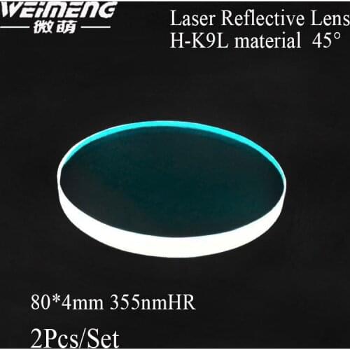 Weimeng 80*4mm 355nm H-K9L material reflective lens optical glass 45 degrees laser mirror for laser cutting machine
