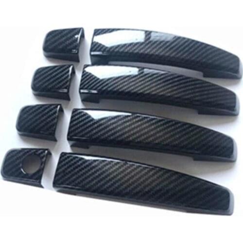 ABS Carbon fiber car Door Bowl Door handle Protective covering Cover Trim Car styling for Chevrolet AVEO sedan 2011-2014