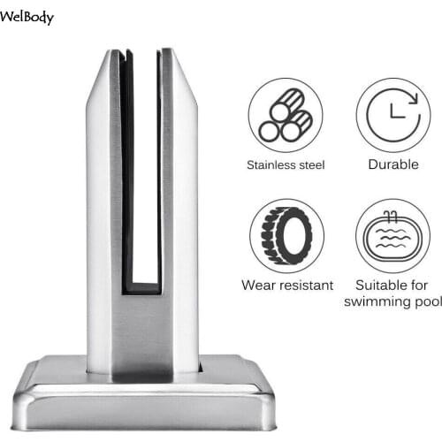 304 Stainless Steel Clamp,Glass Panel Pool Fence Staircase Bracket Spigot Balustrade Floor Deck Mount Support Clamp Round/Square