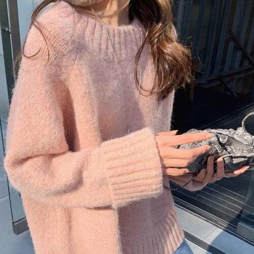 2021 Spring Autumn Woman Pullover V-neck Sweater Female Long Sleeve Loose Knitted Bottoming Top Lady Streetwear Sueter Mujer Q31