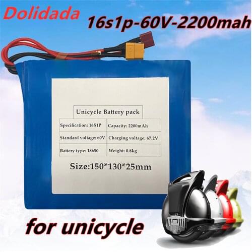 100% Original 16s1p 60V 132wh lithium ion rechargeable battery 2200mAh for electric unicycle electric scooter and electric Banks
