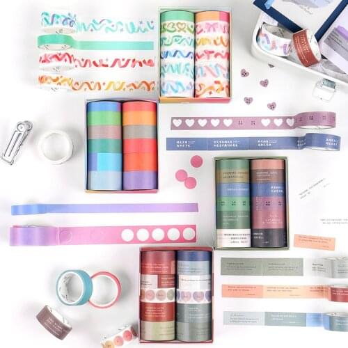 12PCS/Lots Journal DIY Sticker Solid Color Scrapbooking Material Washi Tape Set Cute Scotch Decorative Masking Tape Stationery