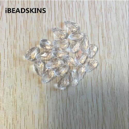 15x10mm 600pcs or so/lot Acrylic clear water drop Faceted beads for jewelry necklace making