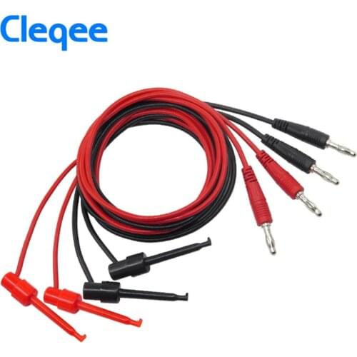 2020 Cleqee P1039 1Set 4mm Banana Plug to Test Hook Clip Test Lead Kit Cable Mayitr IMax B6 for Multimeter Electronic Test Tools