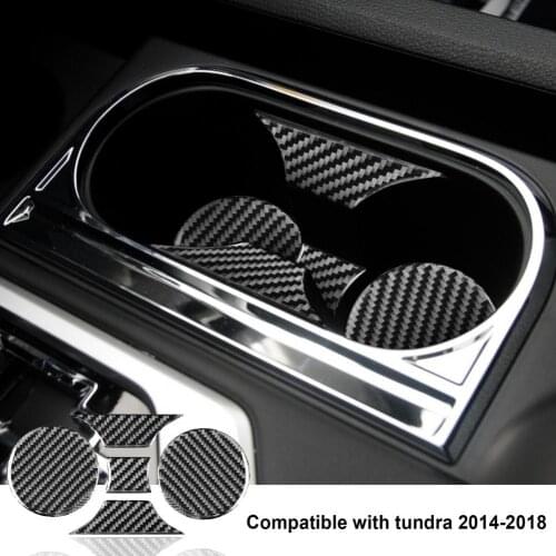 Stable 5Pcs Excellent Carbon Fiber Cup Holder Frame Cover Wear-resistant Interior Mouldings Accessories Automobiles