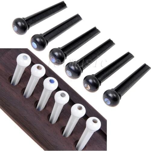 6pcs Black+6pcs White Acoustic Guitar Bridge Pins Guitar String Pins High Quality