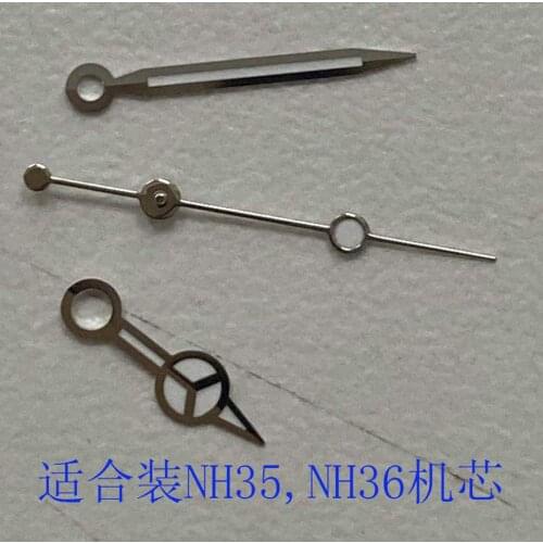 Watch Accessories Watch Pointer Silver Three-pin Needle Green Night Light Suitable for NH35/36 Movement