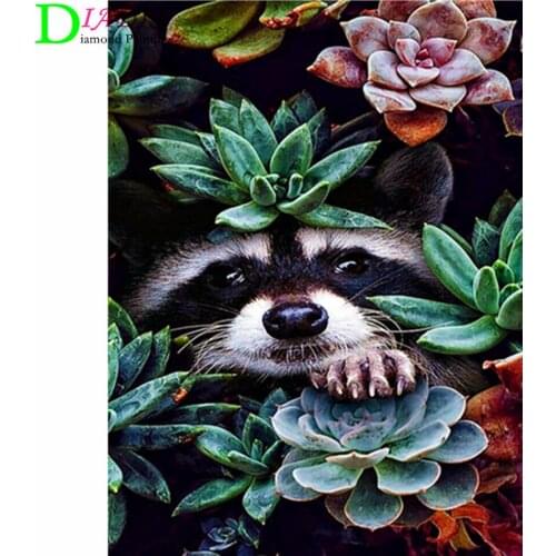 Full Square Diamond Embroidery DIY Diamond Painting Cross Stitch Drill Tiger Lion Face& Flowers Picture of Rhinestones
