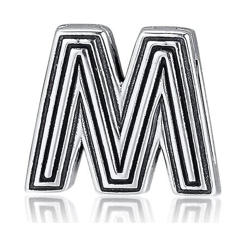 CKK Letter M Clip Charms 925 Original Fit Pandora Reflexions Bracelets Sterling Silver Charm Beads for Jewelry Making Bead