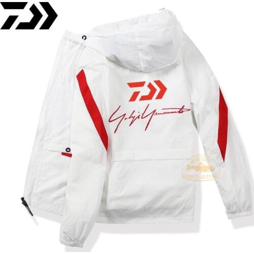 Daiwa Fishing Sun Protection Clothing Mens Fashion Outdoor Sports Quick-drying Fishing Shirt Breathable Letters Sun Protection