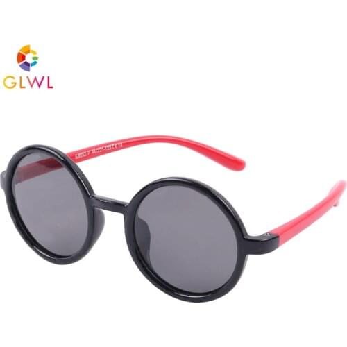 GLWL Childrens Round Sunglasses Boys Polarized Glasses For Kids Polaroid Eyeglasses Baby Girl Silicone Frames Safe Sports UV400