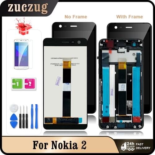 For Nokia 2 N2 TA-1007 TA-1029 TA-1023 5.0" LCD Display Touch Screen Digitizer Assembly With Frame Replacement LCDs + Gift